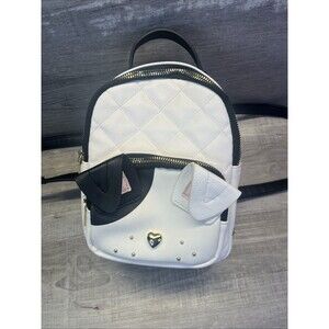 Betsey Johnson Pug Black and White Dog Purse Mini Backpack Excellent